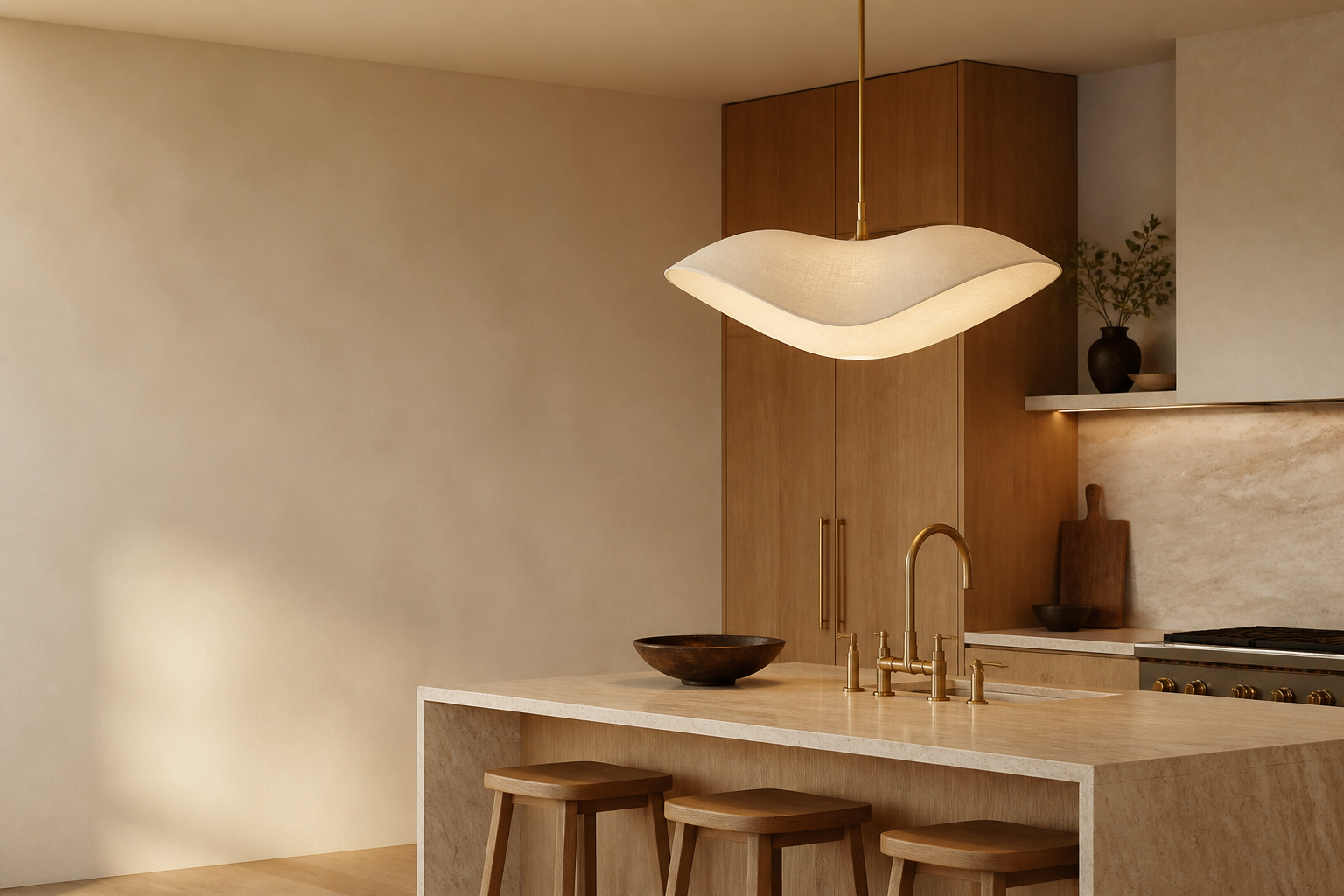 Warm modern kitchen