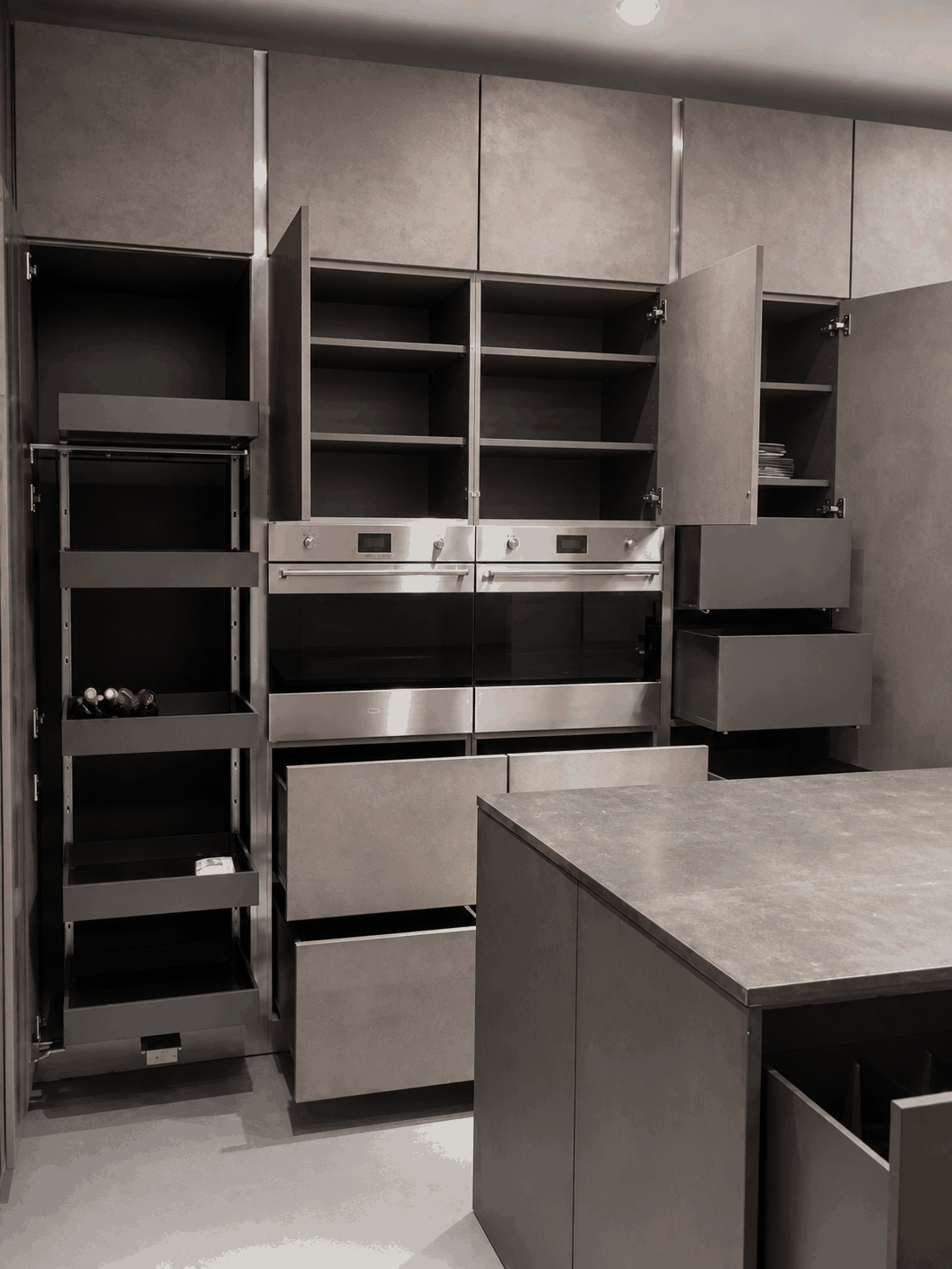 Open custom kitchen storage